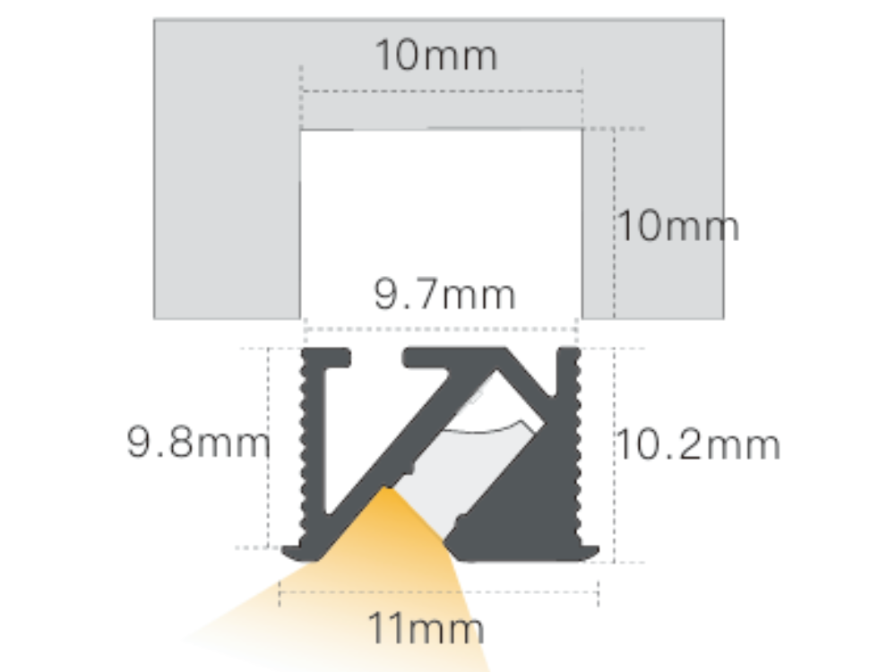45度 迷你矽膠燈條