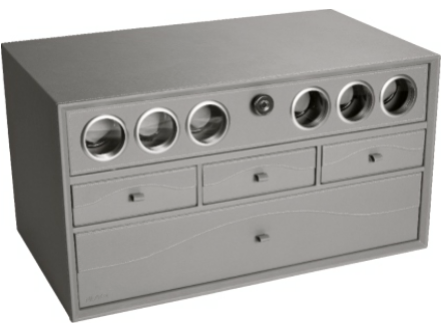 皮革收納櫃‧搖錶器‧密碼抽‧收納抽