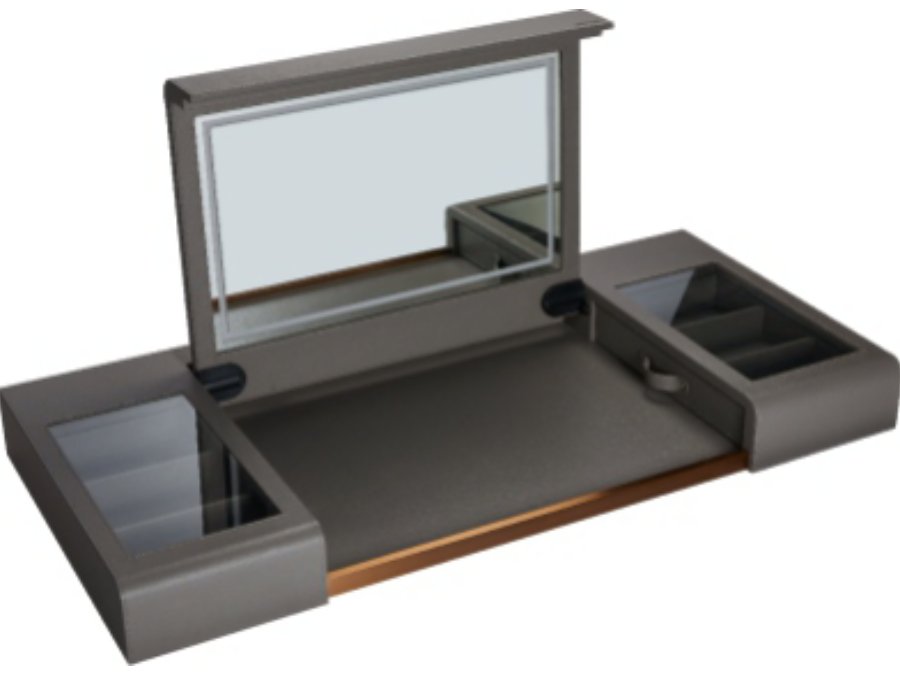 帶燈飾品化妝檯