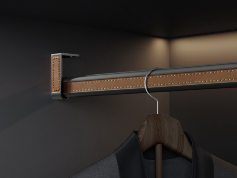 燈光 豪華皮革掛衣桿